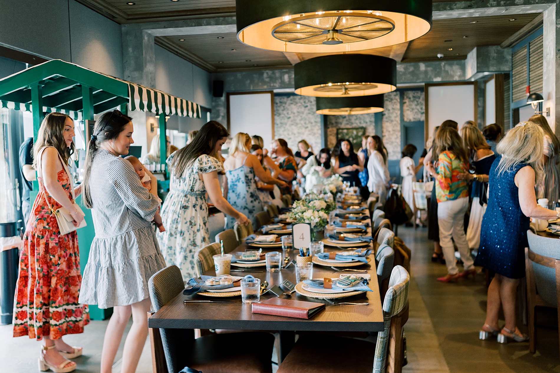 shower guests arrive to Chic Baby Shower Inspired by Ralph Lauren