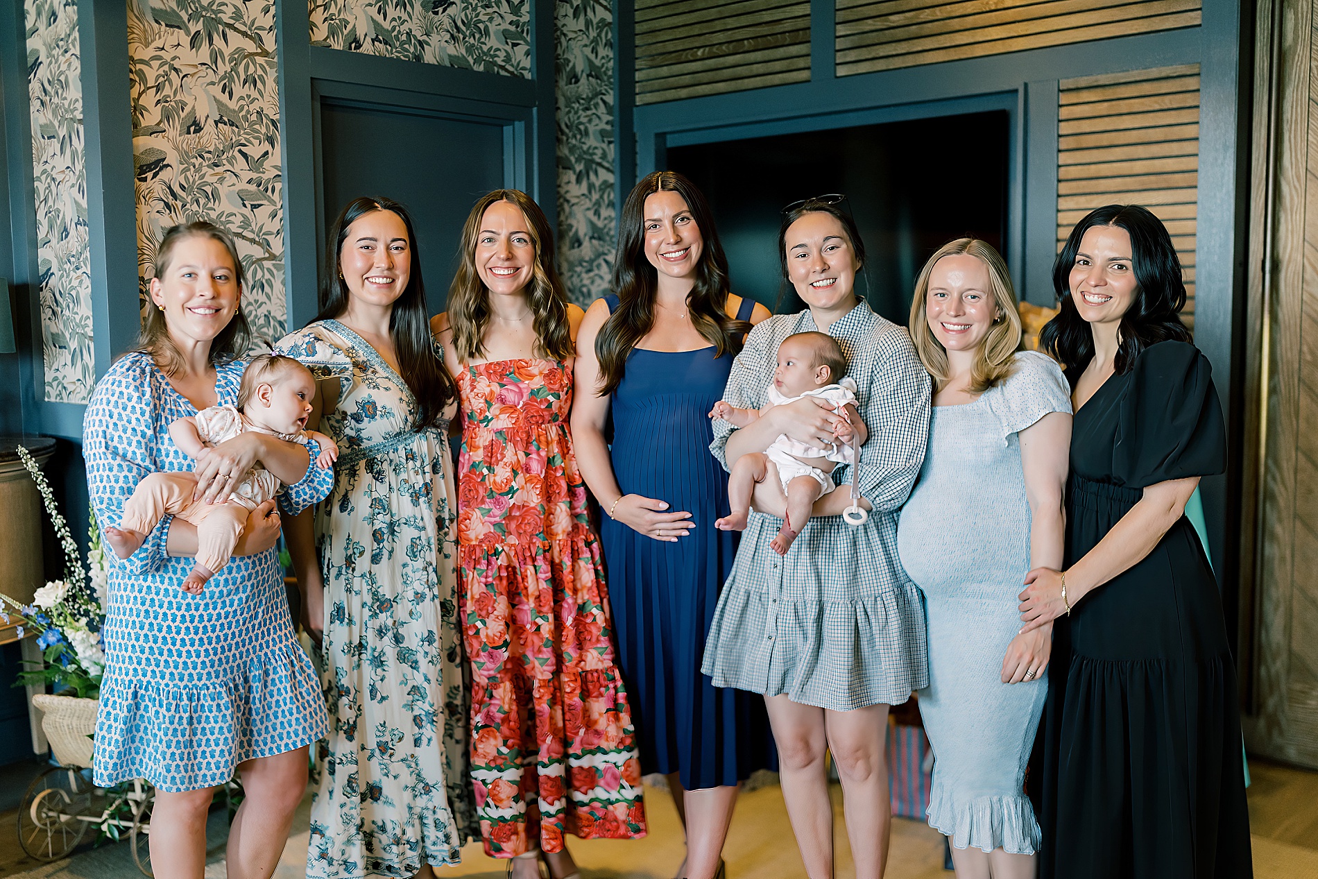 shower guests with the expectant mom