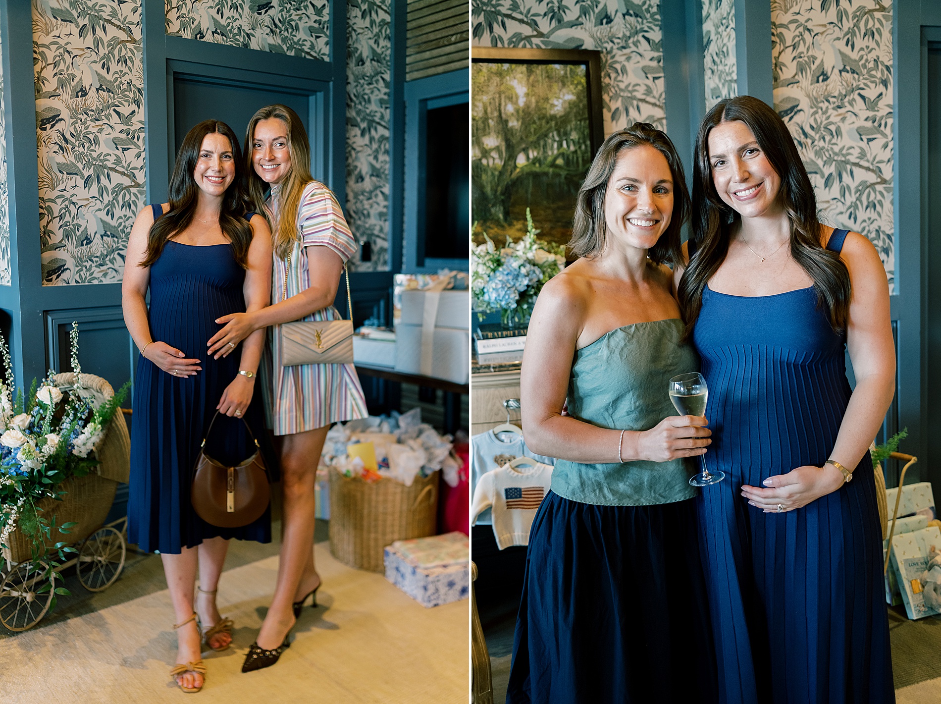 expectant mom with friends and family 