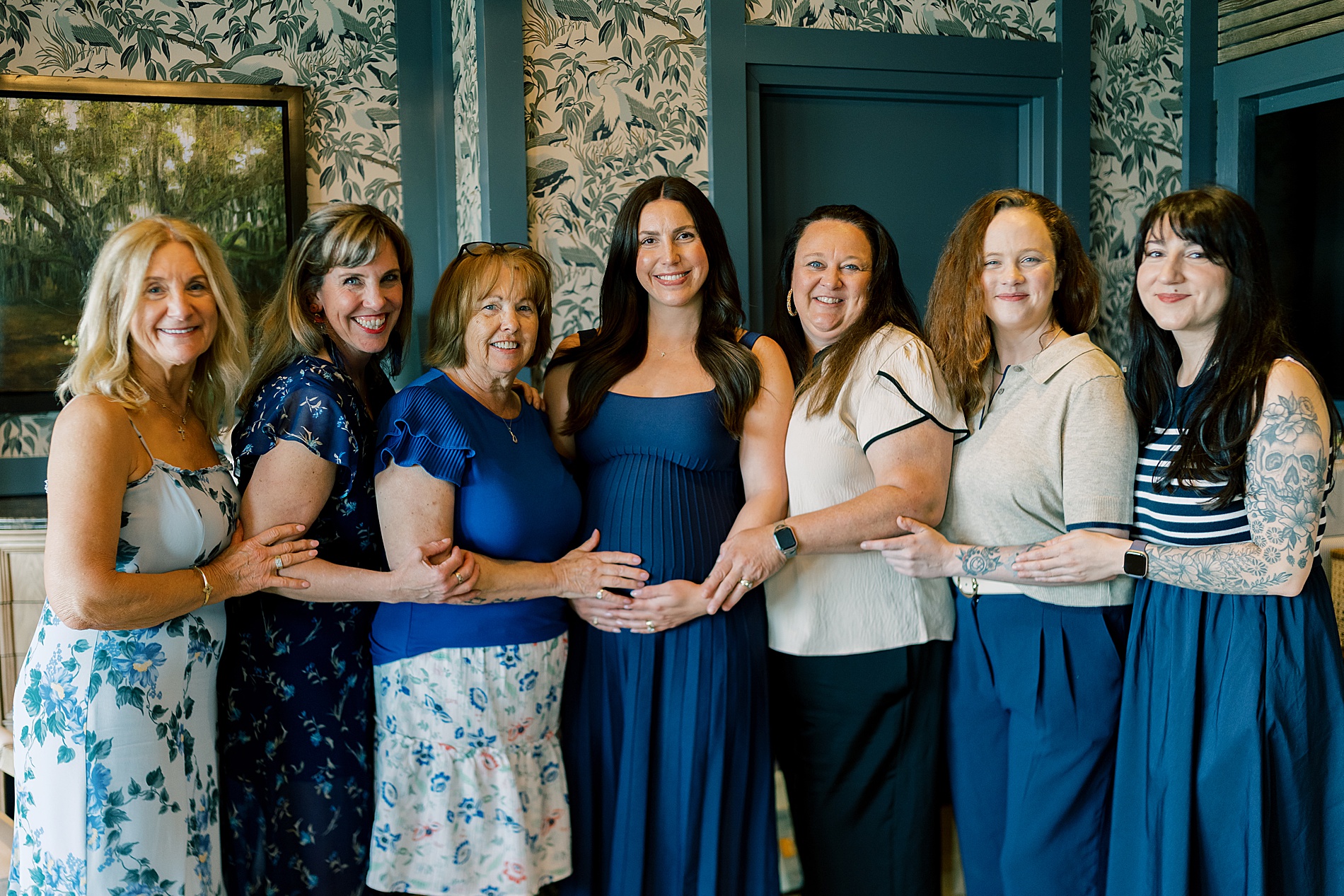 family and friends gatehr to celebrate baby boy at shower 